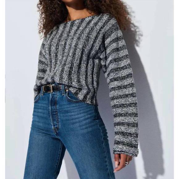 NEW NATION LTD ronan sweater in marled black
